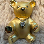 Vintage 1990s GiGi GIUSTI Teddy Bear Lapel‎ Pin / Brooch Gold Tone Signed Photo 0