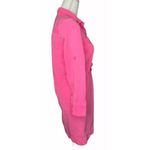 J.Crew Drawstring Shirt Dress Long Sleeves Roll Tab Patch Pockets Neon Pink Sz 0 Photo 6