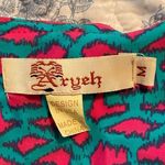 Aryeh Boutique Turquoise and Hot Pink Patterned 3/4 Length Sleeve Dress Medium Photo 2