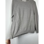 Carve Designs  Large Gray Cable Knit Sweater Side Zippers Wool Blend Photo 2