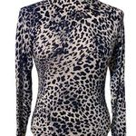 Vertigo Paris Cheetah Print Studded Embellished Long Sleeve Mock Neck Top Small Photo 0