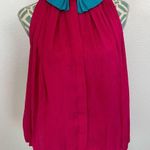 Anthropologie Isani Pleated Fuschia Button Blouse size Small Barbie Core Photo 0