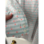 Vineyard Vines  1/2 Button Up Popover Dot Cotton‎ Shirt Womens 14 Light Blue Photo 4