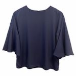 Catherine Malandrino Violet Blue Bell Sleeve  peasant Top Key Hole Photo 2