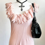 Pleione Pink 3D Petals Tank Top, Y2K, Coquette,‎ Romantic, Soft Girl, Fairycore, Large Photo 0