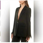 WAYF  Feather Trim Navy Blue Blazer Size S Photo 8