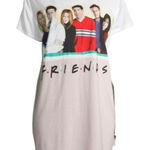 NWT FRIENDS Graphic Print Sleepshirt Women’s XS Short Sleeve Crew Neck Classic White Photo 0