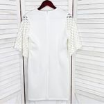 Alexia Admor  Lace Front Bell Sleeve Sheath Dress Small Ivory‎ White Half Sleeve Photo 8