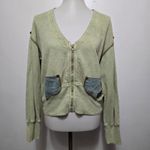 Vintage Produce Company 90s Green Mineral Wash Zip Jacket S Boho Artsy Grunge Size M Photo 1
