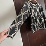 Adrienne Vittadini 90s Vintage Gray & Black Art Deco Beaded Sweater Small Petite Photo 3