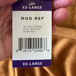 Mod Ref  Rust V Neck Top Womens XX Large Autumn Gold Short Sleeve Photo 3