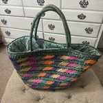 Colorful Woven Tote Bag‎ Blue Photo 2