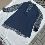 Tory Burch Deneuve Navy Blossom Ditsy Floral Ruffled Long sleeve Dress Sz 6 Photo 14