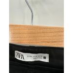 ZARA Black Faux Leather Flared Ankle Pants Slim Split High Rise Women14 NWT Photo 5