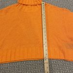 H&M  Sweater Womens XL Cropped Turtle Neck Neon Orange Knit Ribbed Long Sleeve Photo 5
