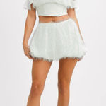 ASOS Satin Mini Skirt With Train Detail In Ivory-white Size 8 NWOT $53 MSRP Photo 0