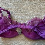 Victoria's Secret Victoria’s Secret Purple Lace hot pink corset detail bow Bra 32C Photo 2