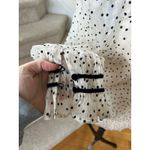 Loft  Cream Black Polka Dot Ruffle High Neck Bow Victorian Romance Blouse Photo 2