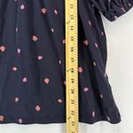 Loft  Strawberry Print Shirred Puff Sleeve Scoop Neck Top Size S Photo 4