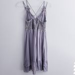 Pink Lily Strappy Adella Ruffle Mini Dress Gray Size M Photo 4