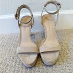 Veronica Beard  Darcelle Platform Heel Ankle Strap Stiletto Sandal in Cream Suede Photo 3