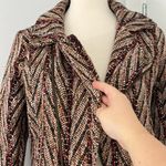 Bob Timberlake XS Burgundy Brown Full Zip Jacquard Moto Jacket Sweater Photo 13