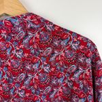 Catherines  Paisley Button Front Shirt Size 4X Red Lightweight Comfy Office Boho Photo 1