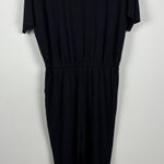 Clara Sun Woo Jumpsuit Womens Medium Black Stretch Waist Short Sleeve Cutout USA Photo 0