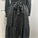 A New Day Black and Gray Long Sleeve Tie Front Dress Photo 4