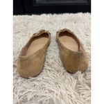 Kate Spade  Phoebe Suede Ballet Flats Gold Buckle Women Size 8 Tan Loafers Photo 4