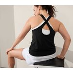 Athleta M In Motion Seamless Criss Cross Tank Black Medium Photo 6