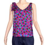 Sézane Aelys Silk Top, Mosaic Print, FR34/US2 Photo 9