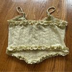 Ruffled yellow lace Crop Top Photo 3