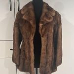 Real mink fur jacket . Size XS Brown Photo 0