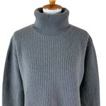 Jenni Kayne  100% Cashmere Ribbed Knit Turtleneck Sweater Gray Large Women’s Photo 2