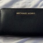 Michael Kors Black Wallet Zipper Gold Travel Classic Old Money Quiet Luxury Photo 0