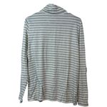 Lands' End Women’s Long Sleeve Turtleneck T-Shirt Size XL Striped Gray White Photo 1