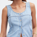 Madewell EUC light blue denim button front vest size 0 boho western Photo 0