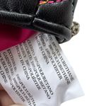 Betsey Johnson  Quilted Bag Rhinestone Lips Rainbow Stitching on Black Photo 8