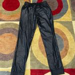 Aritzia Wildfred Free Kadina Black Vegan Leather Joggers Jogger Pants Small Photo 3