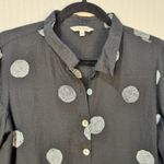 John Mark Black Button-Down Collared Shirt Dress White Polka Dots Size Small Photo 4