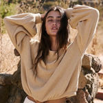 Free People  FP Beach Catalina Top Mauve/Pink Waffle Knit Pullover‎ Size M Photo 0