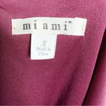 Miami Pleated Boho Tunic Tie Neck Shirt Dress Burgundy S Photo 5