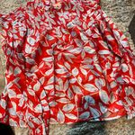 THML  medium red floral blouse Photo 3