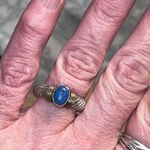 Vintage Sterling 12K Blue Kyanite Twisted Rope Ring size 8 Silver Photo 4