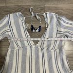 Blue Island  Women Boho Swim Cover Up Blue/White/Stripe Long Bell Sleeve Sz S Photo 9