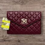 Badgley Mischka NWT convertible Crossbody Purse Bag w/Diamond Quilting; Plum Photo 2