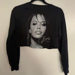 Source Unknown FRCHS Aaliyah 1997 Concert Tshirt Black Graphic Long Sleeve Crop Top Small Photo 0