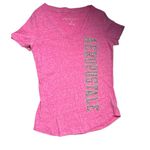 Aeropostale  Women's Pink V Front Short Sleeve Graphic Logo Tee Sz S Photo 4