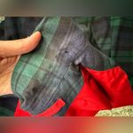 Vintage handmade navy green plaid button front cape shawl, one size Blue Size one size Photo 12